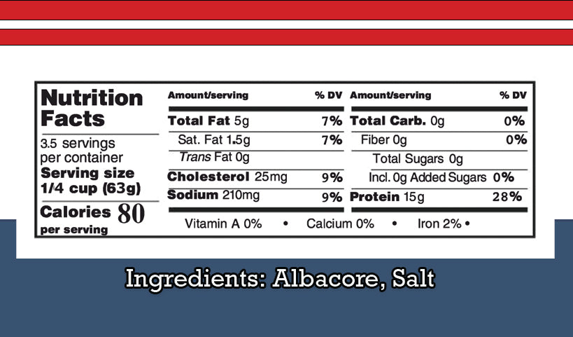 7.75oz solid white albacore sustainable sashimi-grade tuna hand caught by hook and line bpa-free canned in USA