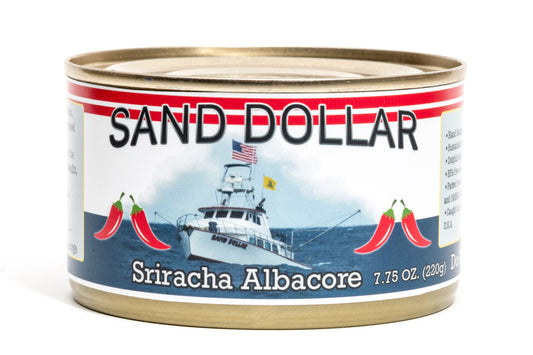 7.75oz solid white albacore with sriracha sustainable sashimi-grade tuna hand caught by hook and line bpa-free canned in USA